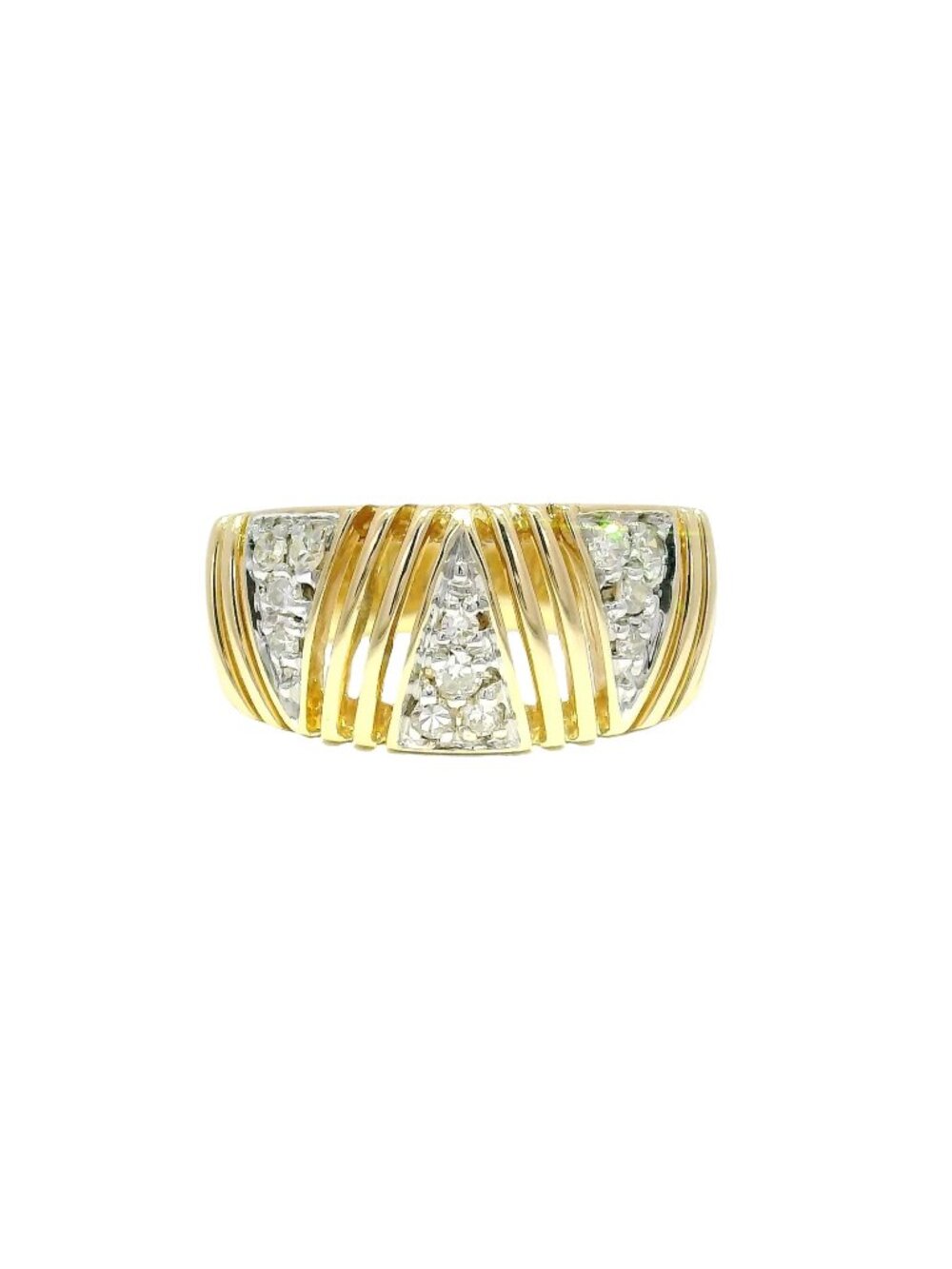 Natural Diamond Fashion Ring in 14K Yellow Gold Sz 8.5